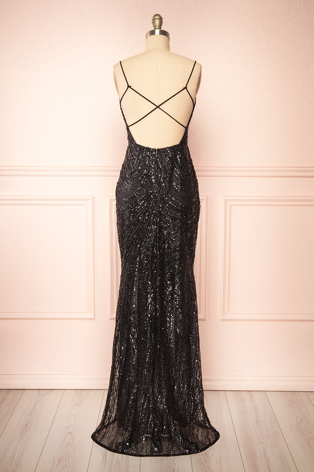 Amalfi Geometric Sequin Gown - Black – Noodz Boutique